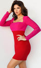 Jovani 09586 - Two-Tone Square Neck Cocktail Dress - Prom