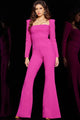 Jovani 09588 - Lace-Up Long Sleeve Jumpsuit - Prom