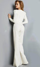 Jovani 09588 - Lace-Up Long Sleeve Jumpsuit - Prom