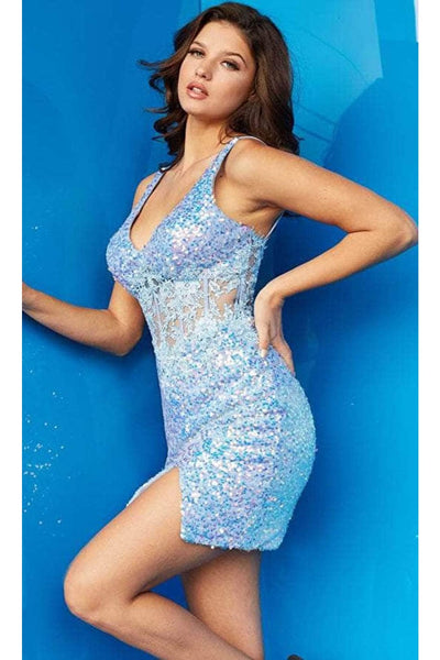 Jovani 09602 - Dazzling V-Neck Sequin Cocktail Dress - Prom