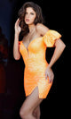 Jovani 09617 Off-Shoulder Cocktail Dress with Sequin Detail - Prom