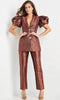 Jovani 09643 - Evening Pant Suit with Puff Sleeves. - Prom