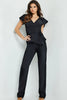 Jovani 09646 - Chic V-Neck Ruffle Jumpsuit - Prom