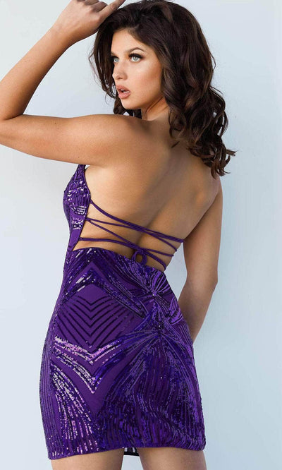 Jovani 09694 - Strapless Sequined Short Cocktail Prom Dress - Prom