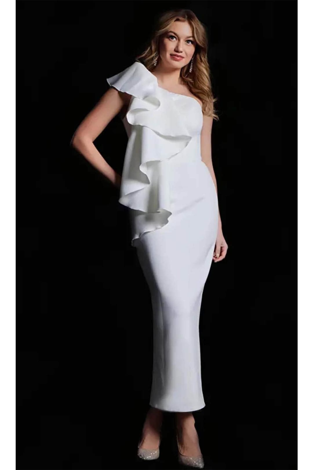 Jovani 09720 - Elegant One-Shoulder Dress with Ruffle Details - Prom