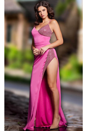 Jovani 09723 - Embellished Sleeveless Prom Gown