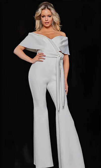 Jovani 09726 - V-Neck Off-Shoulder Jumpsuit - Prom