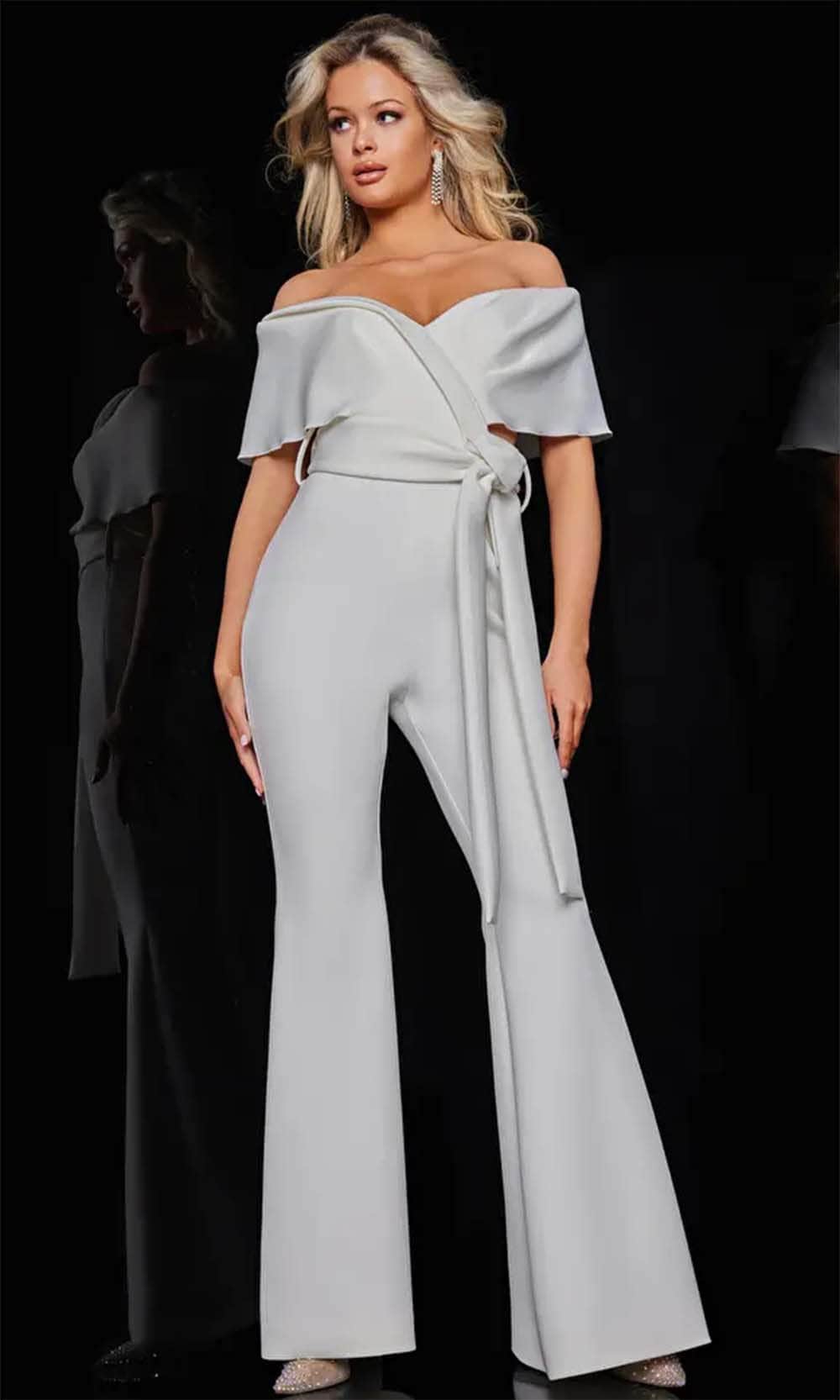 Jovani 09726 - V-Neck Off-Shoulder Jumpsuit - Prom