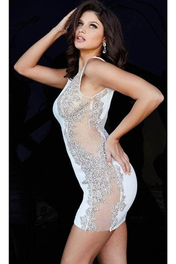 Jovani - 09739 Cocktail Dress with V-Neck - Prom