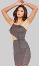 Jovani 09741 - Asymmetric One Shoulder Short Dress - Prom