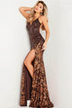 Jovani 09749 - Sequined Backless Prom Gown - Prom