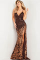 Jovani 09749 - Sequined Backless Prom Gown - Prom