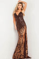 Jovani 09749 - Sequined Backless Prom Gown - Prom