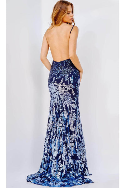 Jovani 09749 - Sequined Backless Prom Gown - Prom