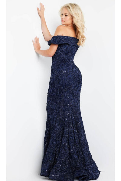 Jovani 09766 - One Shoulder Rosette Evening Dress - Prom