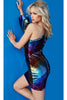 Jovani - 09813 Cocktail Dress with Asymmetrical Sequin Design - Prom