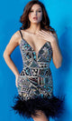 Jovani 09817 - Glamorous Embellished Bodycon Short Dress - Prom