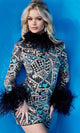 Jovani 09818 - Embellished Dress with Feather Details - Prom