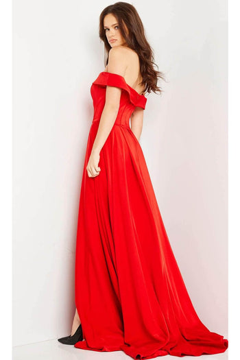 Jovani 09874 - Off Shoulder Overskirt Prom Gown - Prom