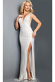 Jovani 09891 - Beaded V-Neck Prom Dress - Prom