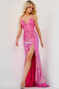 Jovani - 1012 Sequin Prom Gown with V-Neck - Prom