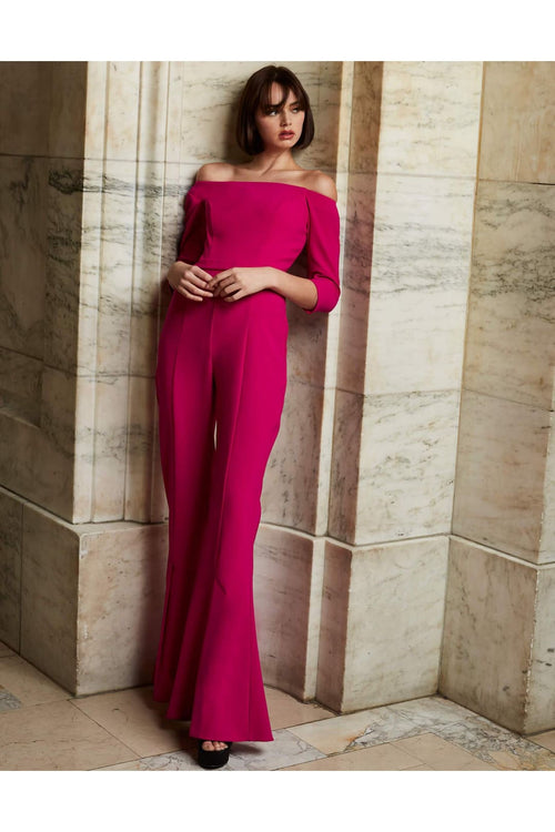 Jovani 1867 - Off-Shoulder Crepe Jumpsuit - Prom