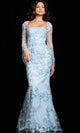 Jovani 220520 - Straight-Across Neck Embroidered Dress - Prom