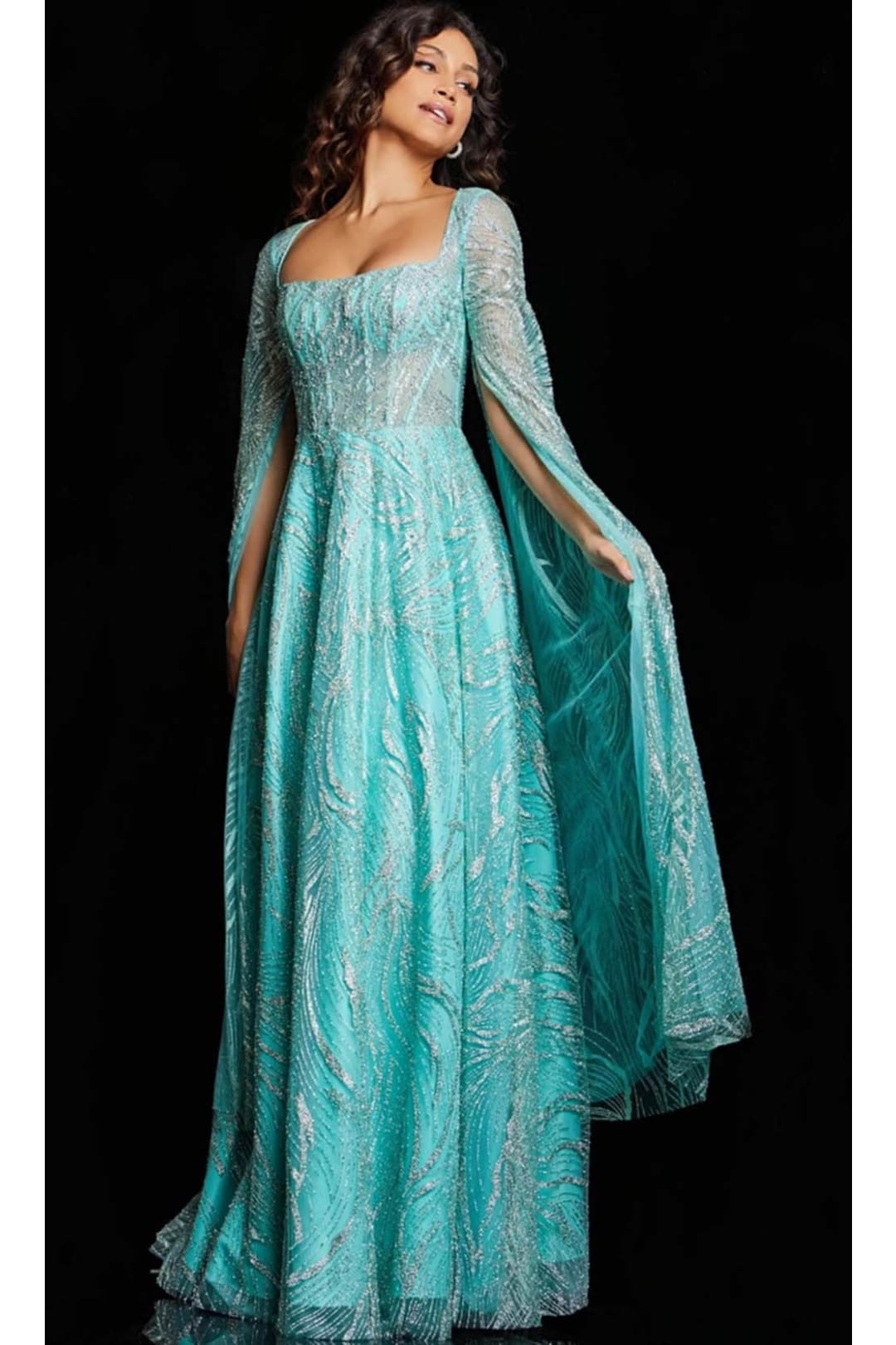 Jovani 220710 - Detachable Sleeve Sheath Evening Gown - Prom
