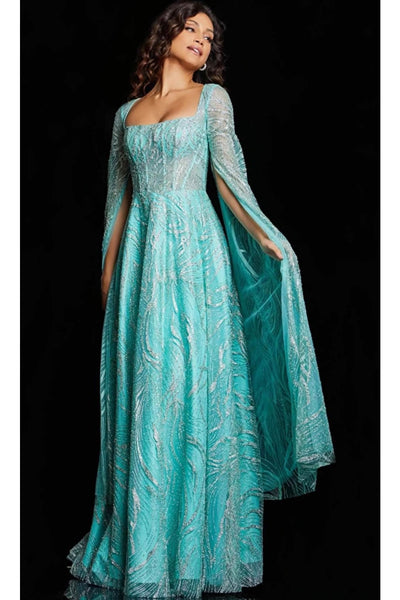 Jovani 220710 - Detachable Sleeve Sheath Evening Gown - Prom