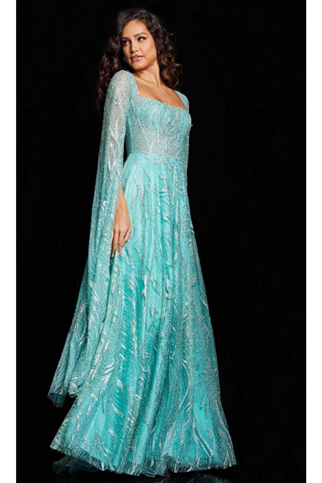 Jovani 220710 - Detachable Sleeve Sheath Evening Gown - Prom