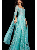 Jovani 220710 - Detachable Sleeve Sheath Evening Gown