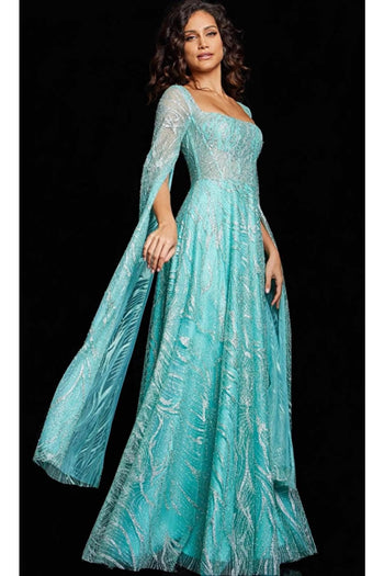 Jovani 220710 - Detachable Sleeve Sheath Evening Gown - Prom