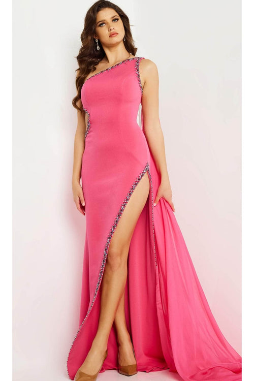 Jovani 22222 - Beaded Trim Sheath Evening Gown - Prom