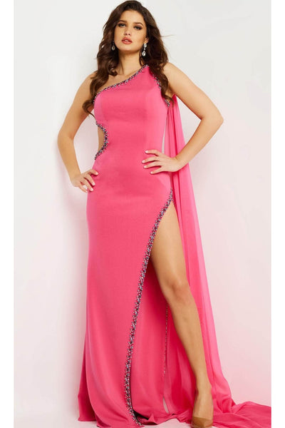 Jovani 22222 - Beaded Trim Sheath Evening Gown - Prom