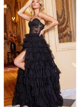 Jovani 22226 - Strapless Tiered A-Line Prom Gown