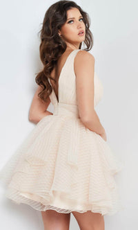 Jovani - 22279 After Prom Dress with Ruffle Shoulder - Prom