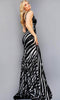 the Jovani 22314 a dazzling stripe sequin V-neck prom dress - Prom