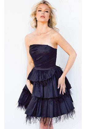 Jovani 22326 - Pleated Strapless Short Prom Dress