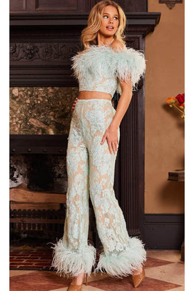 Jovani 22350 - Two-Piece Pant Suit with Tailored Jacket