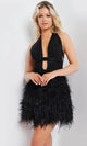 Jovani 22387 - Short Prom Dress with Feather Skirt for Homecoming - Prom