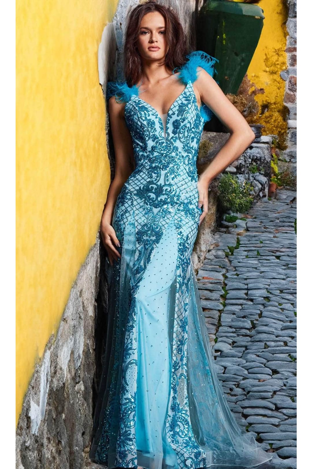 Jovani 22507 - Sequined Backless Prom Gown - Prom