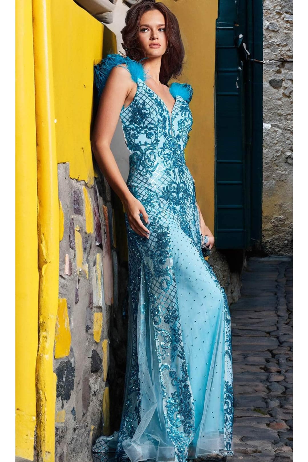 Jovani 22507 - Sequined Backless Prom Gown - Prom