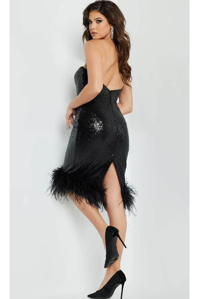 Jovani 22544 - Chic Feather-Fringed Cocktail Dress - Prom