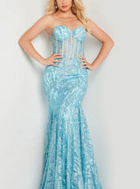 Jovani 22601 - Glittering Strapless Prom Gown