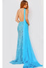 Jovani 22602 Asymmetric Gown with Bedazzled Slit - Prom