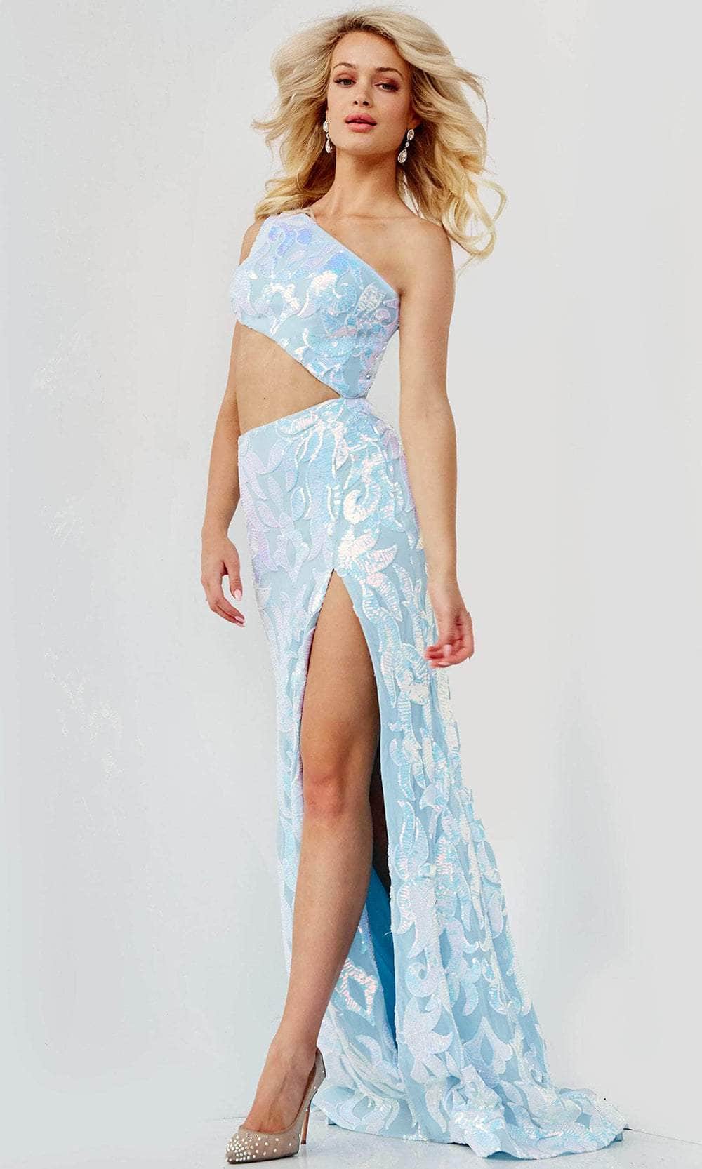 Jovani 22853 - Sequin Cutout Midriff Prom Dress - Prom