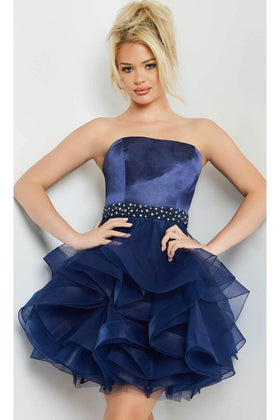 Jovani 22901 - Strapless Beaded Waist Cocktail Dress