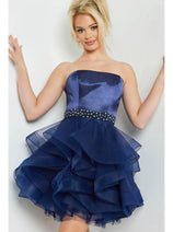 Jovani 22901 - Strapless Beaded Waist Cocktail Dress