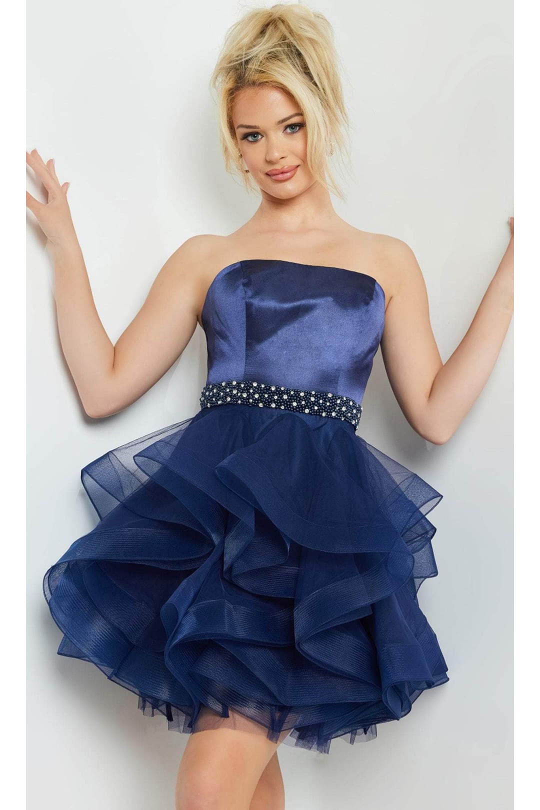 Jovani 22901 - Strapless Beaded Waist Cocktail Dress - Prom
