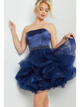 Jovani 22901 - Strapless Beaded Waist Cocktail Dress